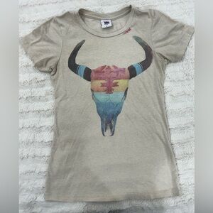 Bohemian Cowgirl Graphic Beige Short Sleeve Tee